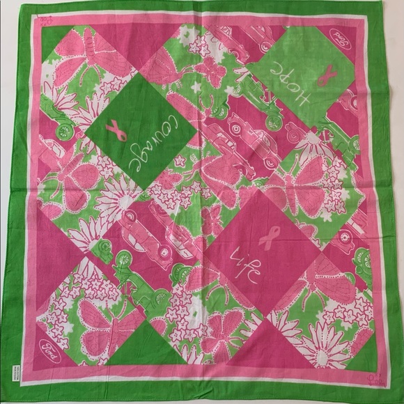 Lilly Pulitzer Ford Breast Cancer awareness scarf